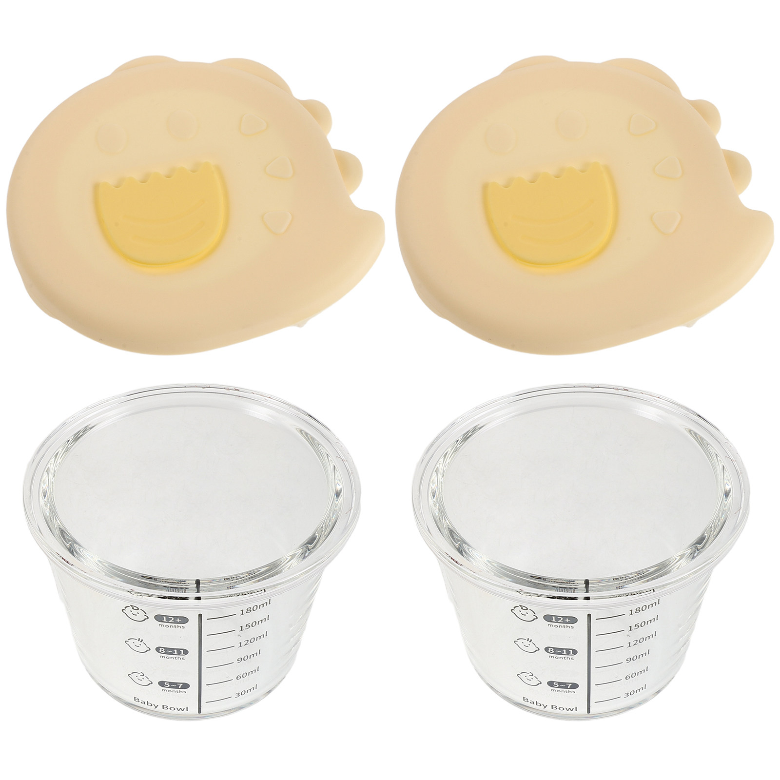 Meal Prep Bowl - 2Pcs Baby Food Storage Bowls Glass