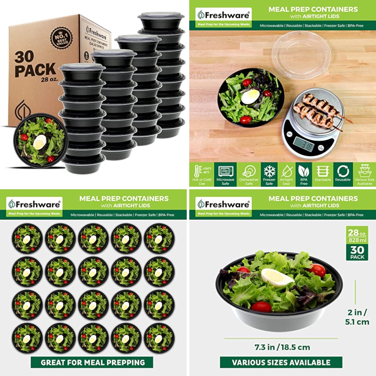 Meal Prep Bowl - Meal Prep Bowl Containers [30 Pack]