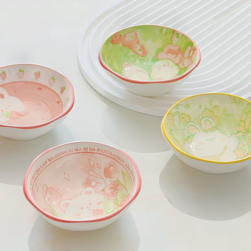 4Pcs Cute Rabbit and Bird Tast - Sauce Dipping Cup 评论和价格