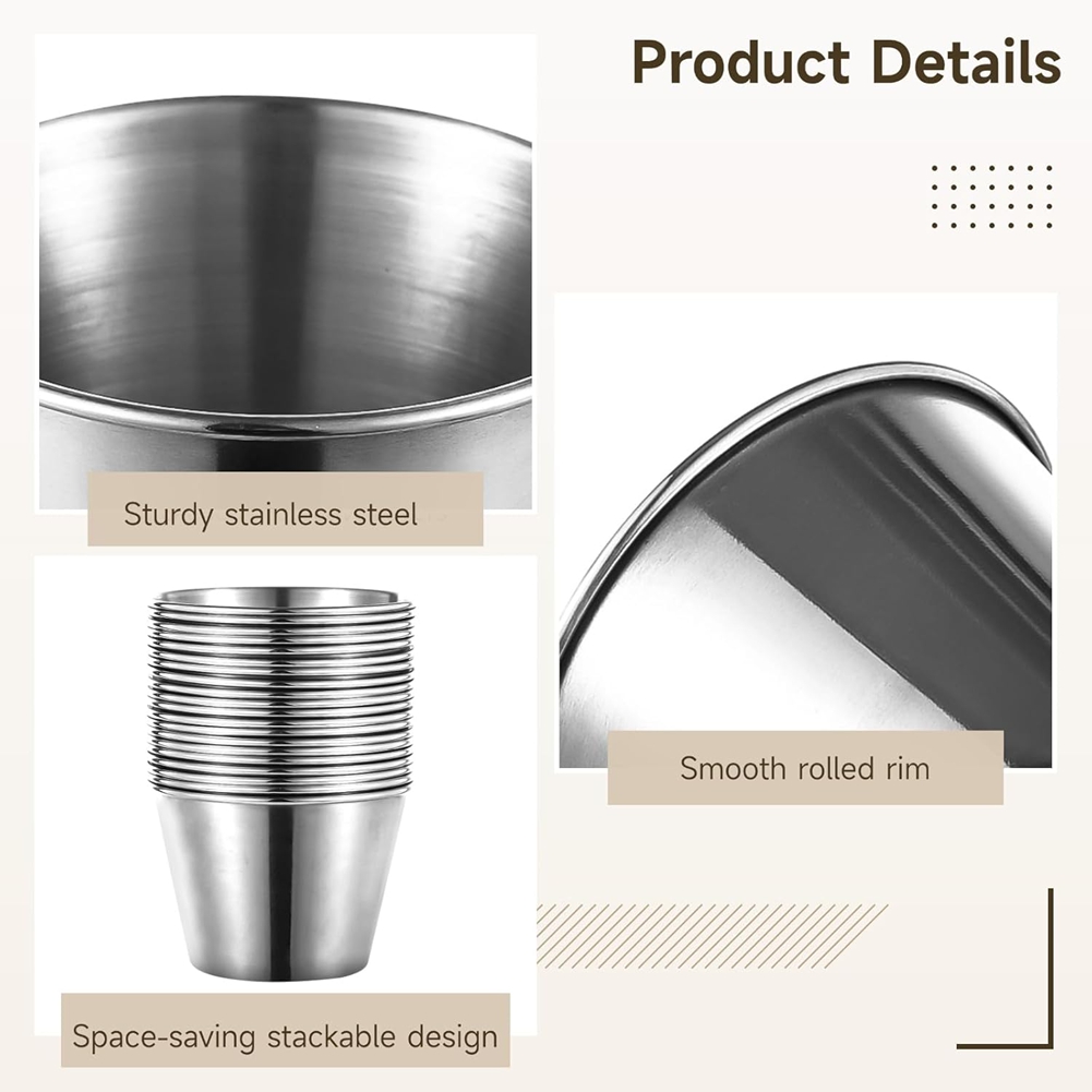 J1UL1N 60 Pcs Stainless Steel  - Sauce Dipping Cup 评论和价格