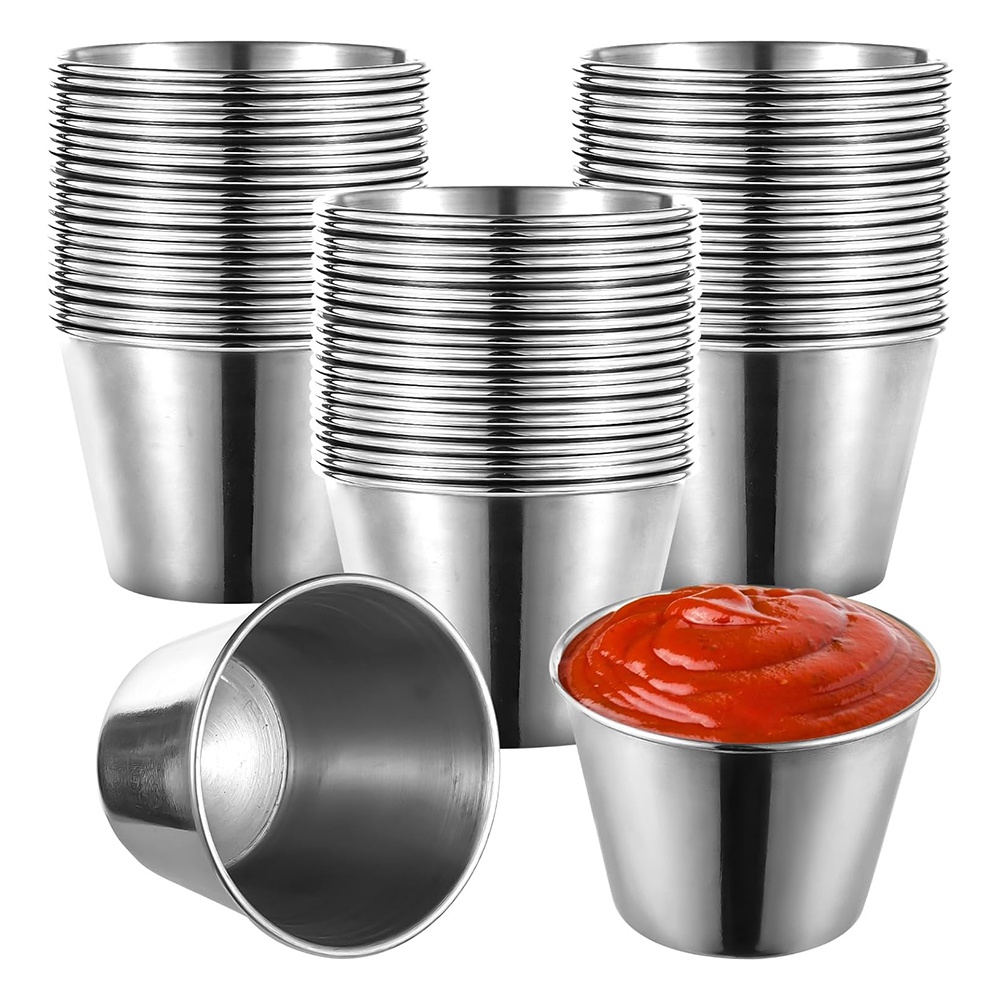 J1UL1N 60 Pcs Stainless Steel  - Sauce Dipping Cup 评论和价格