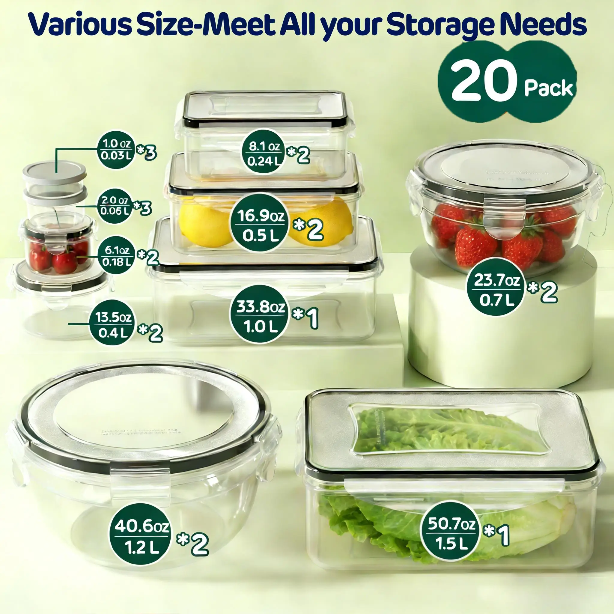 40/42/50/52/62Pcs Large Airtig - Meal Prep Kitchen 评论和价格