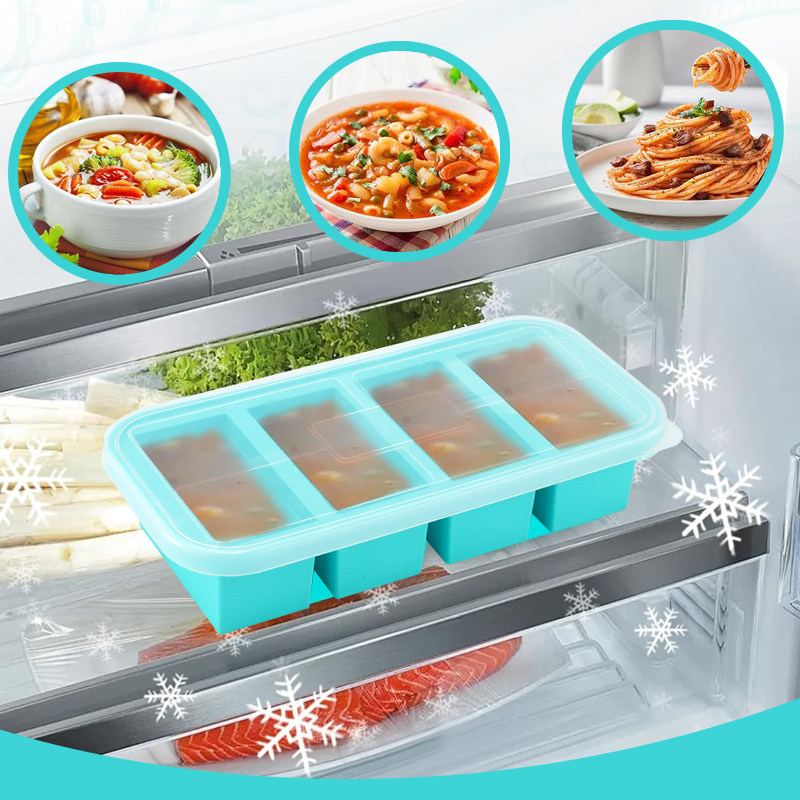 4 Covered Silicone Freezer Mol - Meal Prep Template 评论和价格