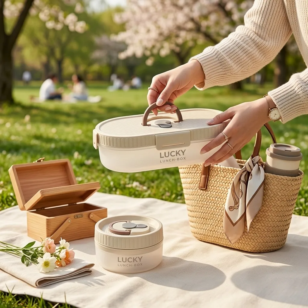 Portable Bento Lunch Box Set L - Meal Prep Or Prep Meal 评论和价格