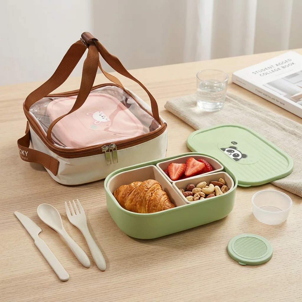 Kids Bento Lunch Box with Lid  - Meal Prep Or Prep Meal 评论和价格