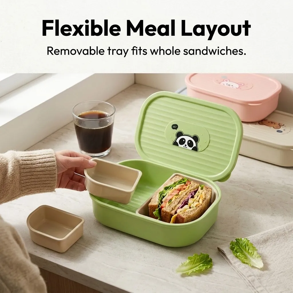 Kids Bento Lunch Box with Lid  - Meal Prep Or Prep Meal 评论和价格
