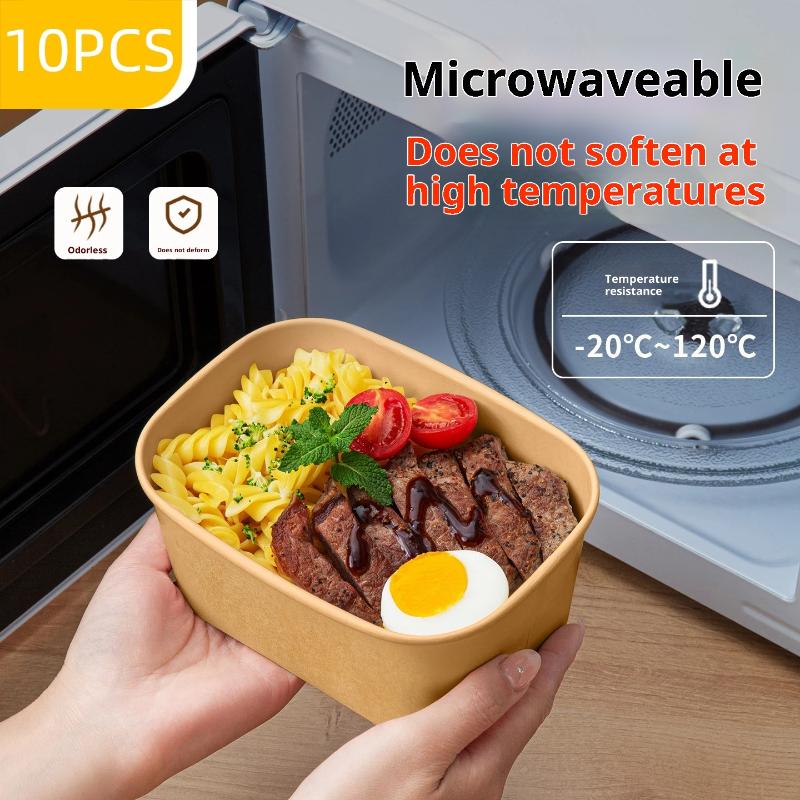 10Pcs Square Disposable Kraft  - Meal Prep Bowl 评论和价格